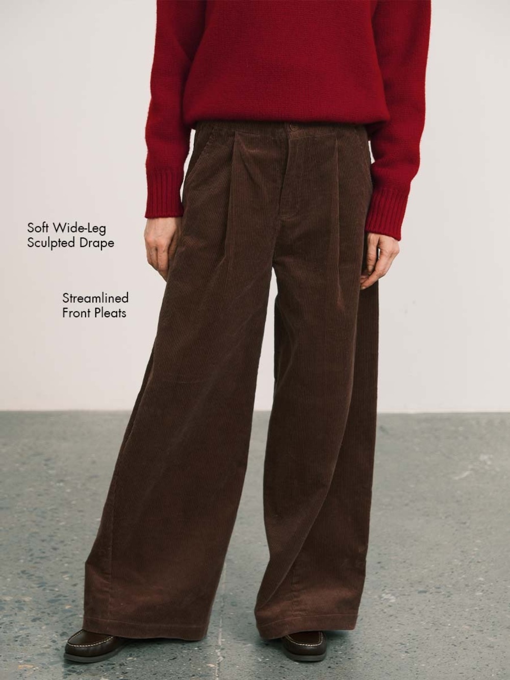 An Action A Day Wide-Leg Corduroy Pants